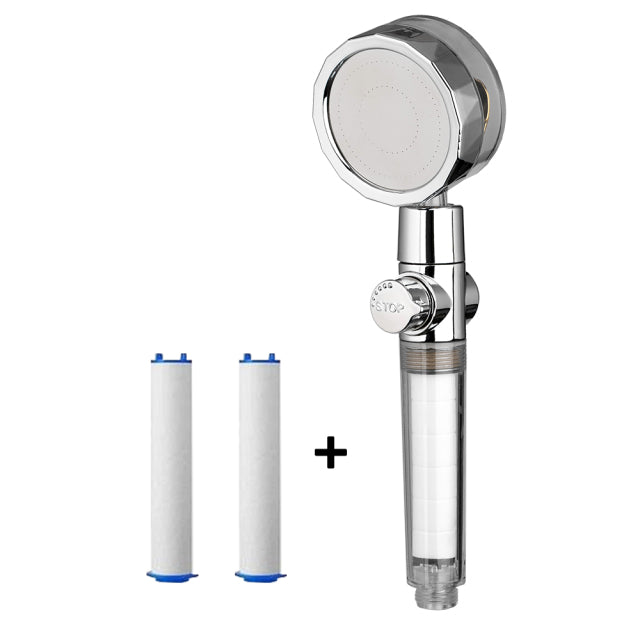 Shower Head with Stop Button and Cotton Filter Turbocharged