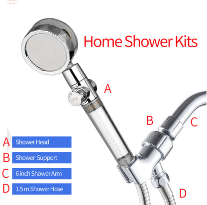 Shower Head with Stop Button and Cotton Filter Turbocharged