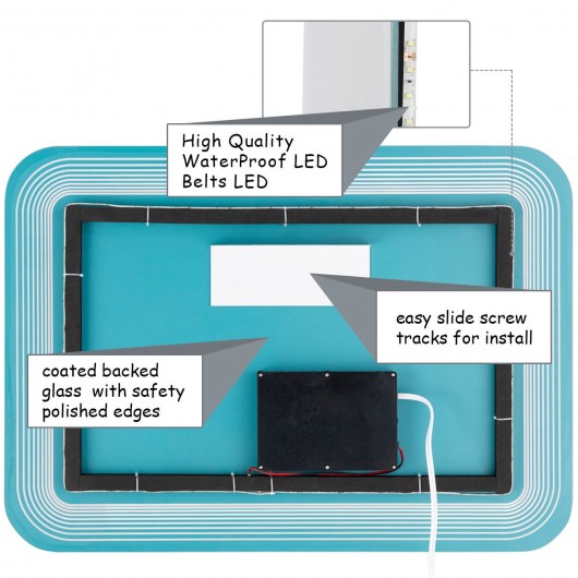 LED Bathroom Vanity Wall-Mount Mirror with Touch Button