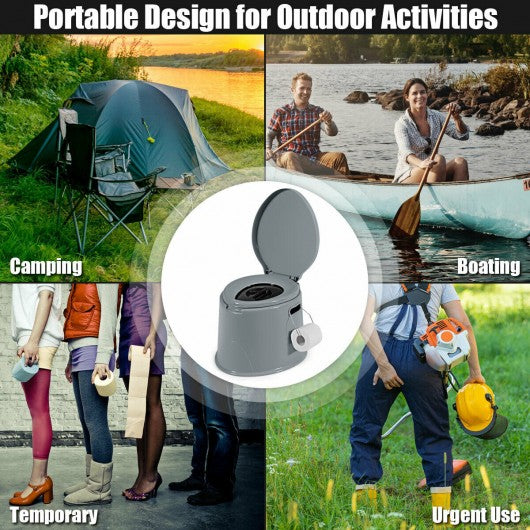 Portable Travel Toilet with Paper Holder for Indoor Outdoor