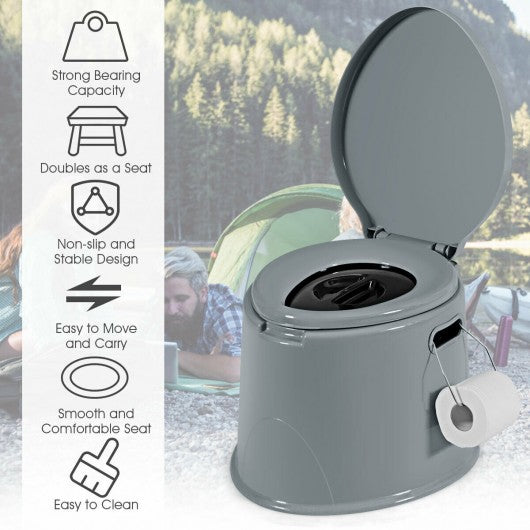 Portable Travel Toilet with Paper Holder for Indoor Outdoor