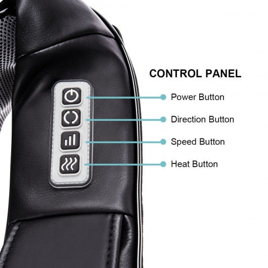 Shiatsu Back and Neck Kneading Shoulder Massager With Heat Straps